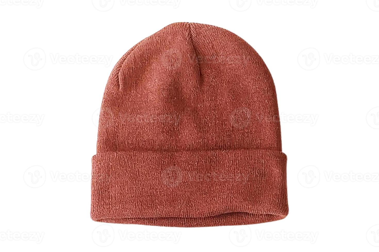 858 Red beanie hat isolated on a transparent background photo