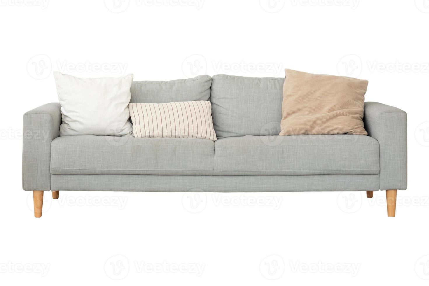 460 Gray sofa with cushions isolated on a transparent background photo