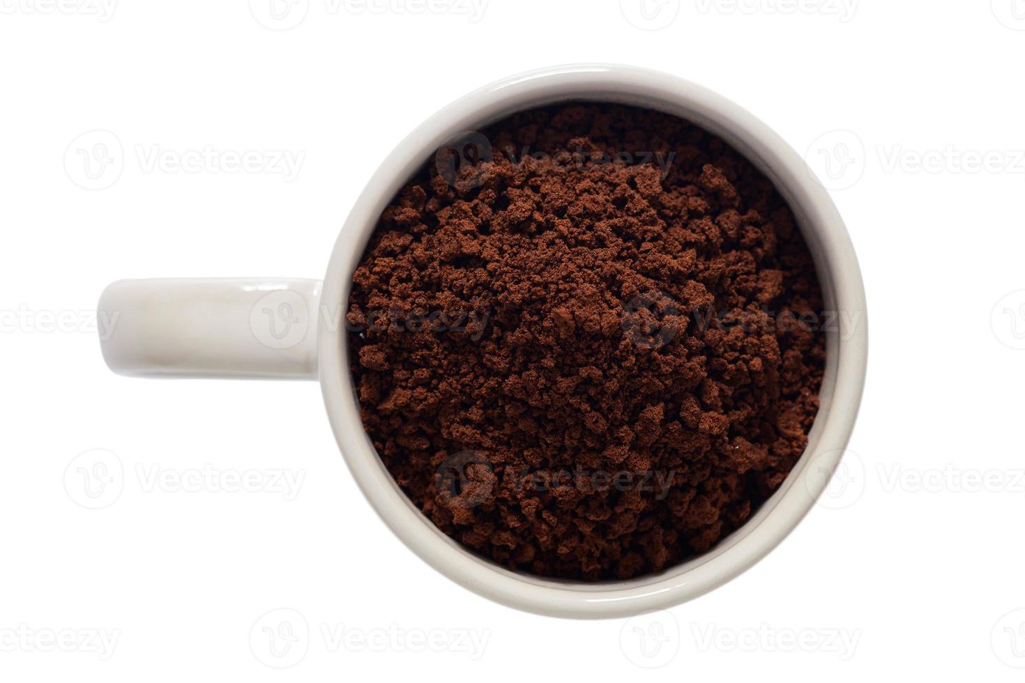 1651 White cup with granulated coffee isolated on a transparent background photo