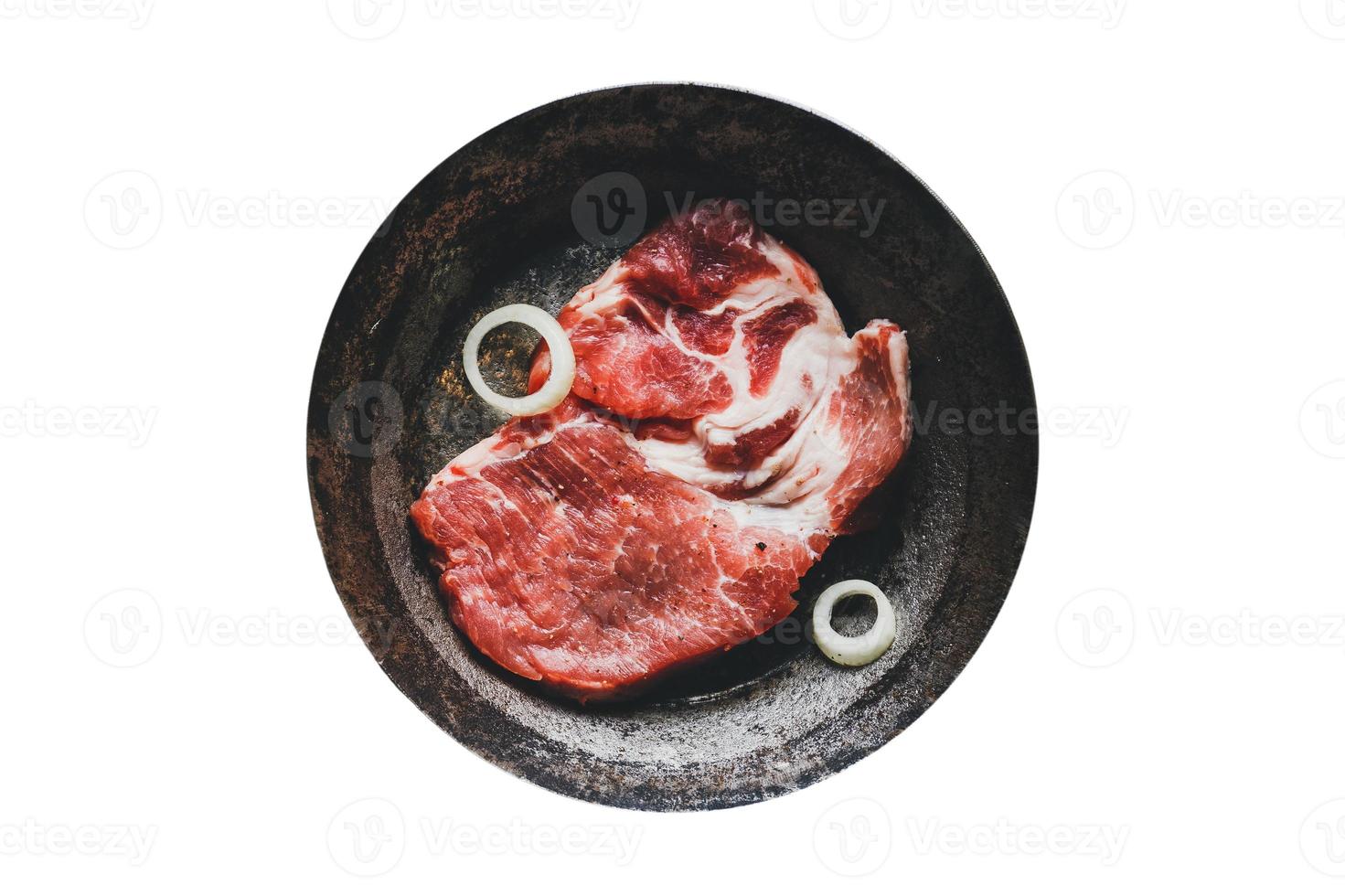 3495 Black bowl with meat isolated on a transparent background photo