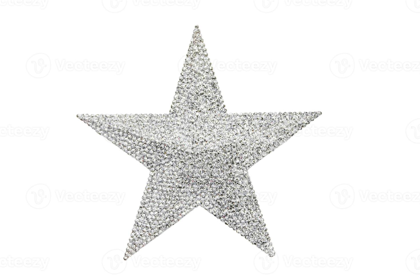 6958 Silver star isolated on a transparent background photo