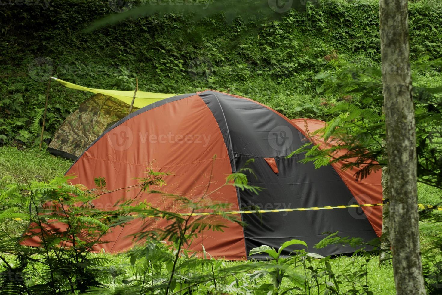 mountain tent in the camping ground. photo