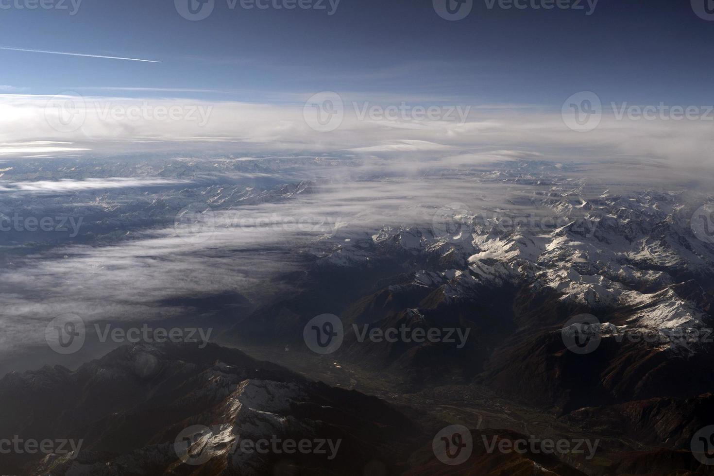 alps aerial view panorama landscape photo