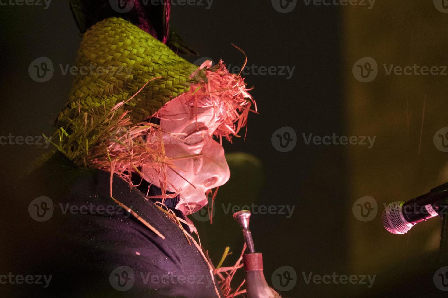 NEUSCHOENAU, GERMANY - JANUARY 5 2019 - Lousnacht night celebration with forest spirit Waldgeister in Bavaria village photo