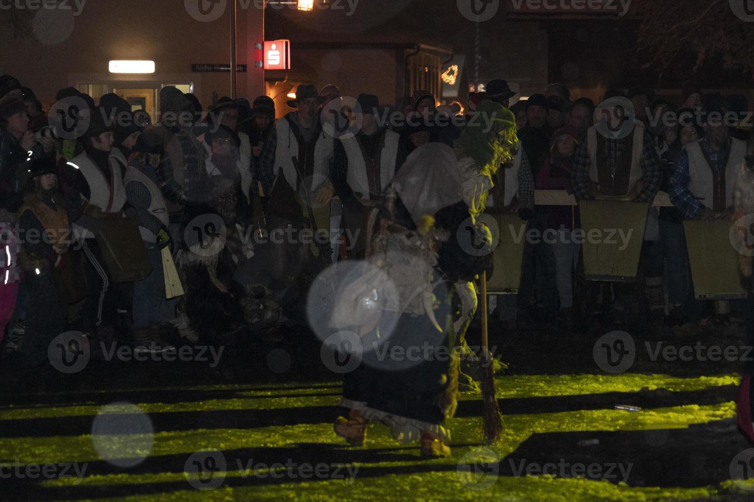 NEUSCHOENAU, GERMANY - JANUARY 5 2019 - Lousnacht night celebration with forest spirit Waldgeister in Bavaria village photo