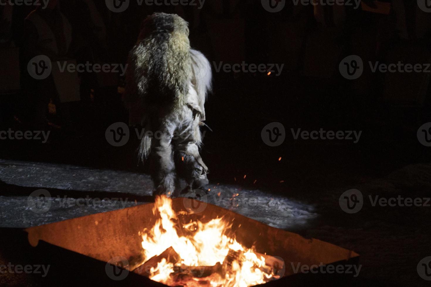 NEUSCHOENAU, GERMANY - JANUARY 5 2019 - Lousnacht night celebration with forest spirit Waldgeister in Bavaria village photo