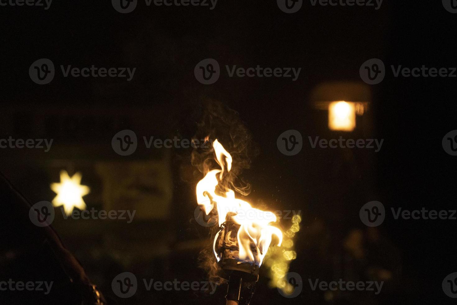 NEUSCHOENAU, GERMANY - JANUARY 5 2019 - Lousnacht night celebration with forest spirit Waldgeister in Bavaria village photo