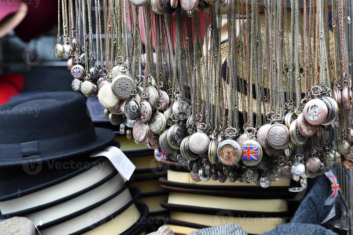 LONDON, ENGLAND - JULY 15 2017 - portobello road london street colorful marketplace photo