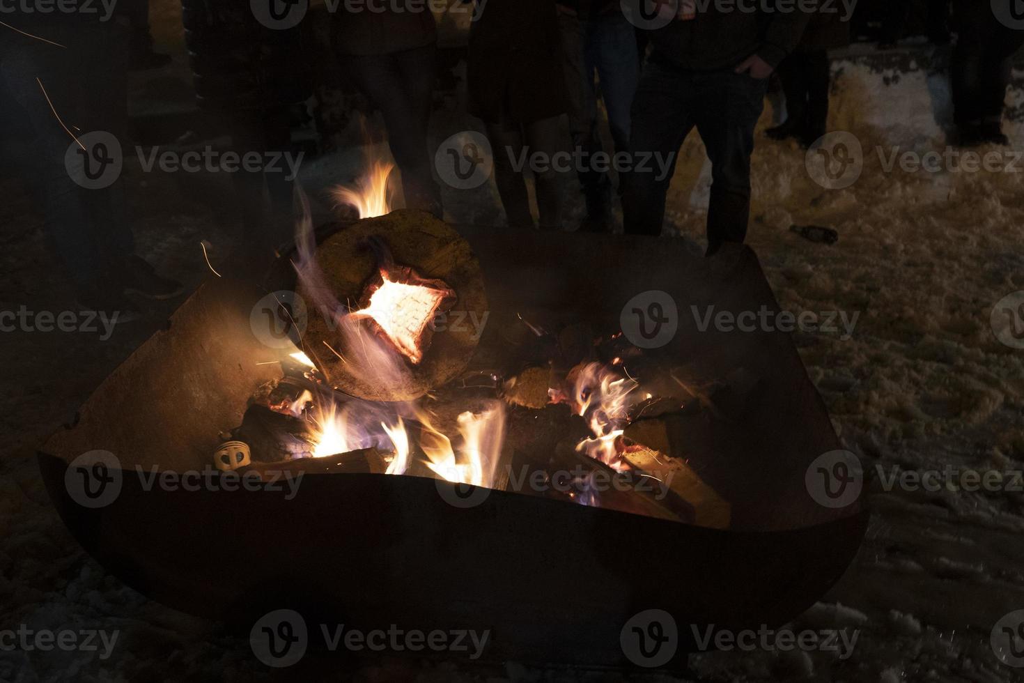 NEUSCHOENAU, GERMANY - JANUARY 5 2019 - Lousnacht night celebration with forest spirit Waldgeister in Bavaria village photo