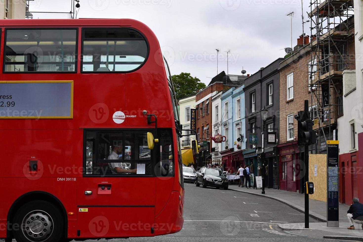 LONDON, ENGLAND - JULY 15 2017 - portobello road london street colorful marketplace photo