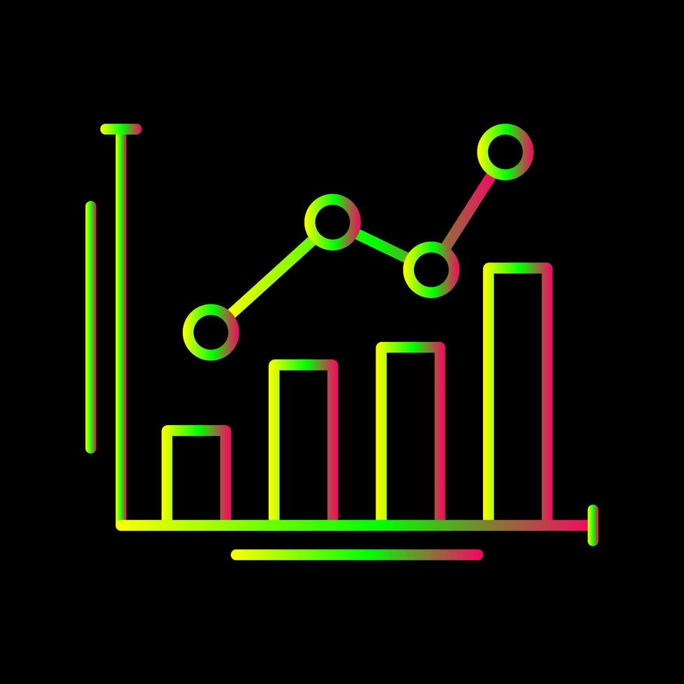 icono de línea de gráfico de barras vector