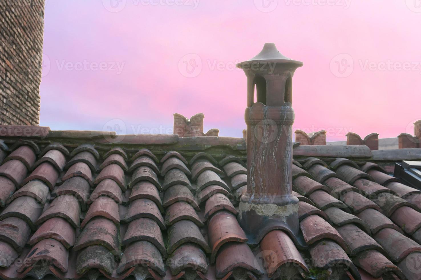 Bologna Italy medieval building brick roof photo