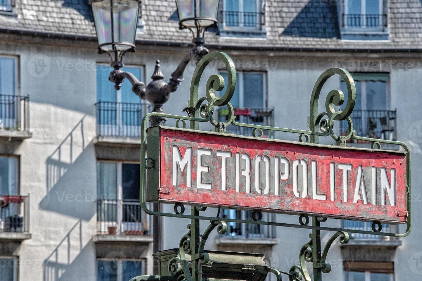Paris Metro Metropolitain Sign liberty style detail photo