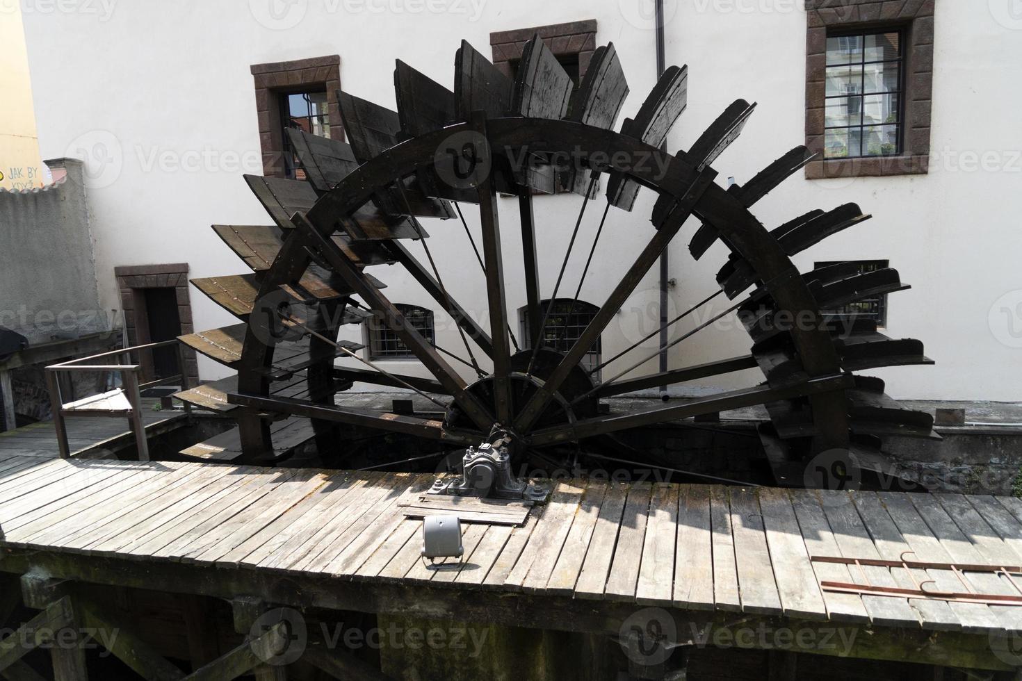 mill wheel in prague photo