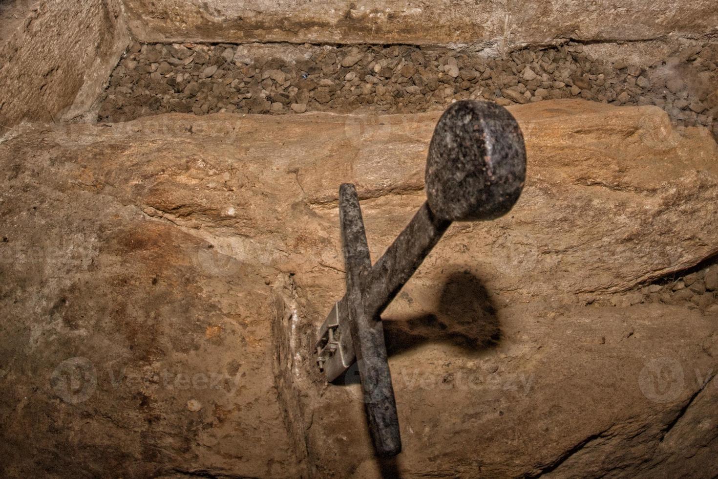 real sword in the rock in san galgano tuscany photo