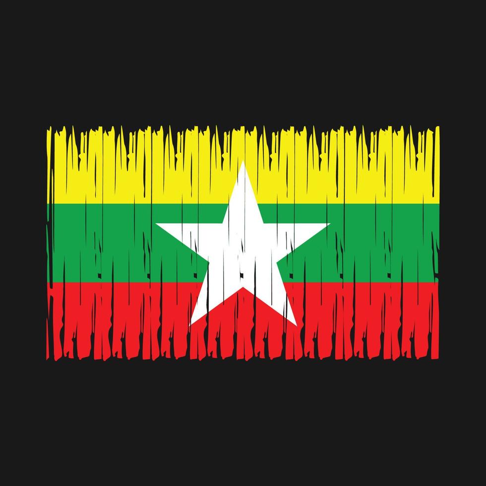 Myanmar Flag Brush vector