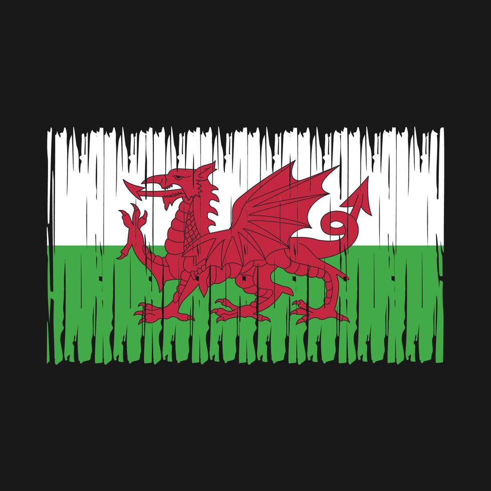 Wales Flag Brush vector