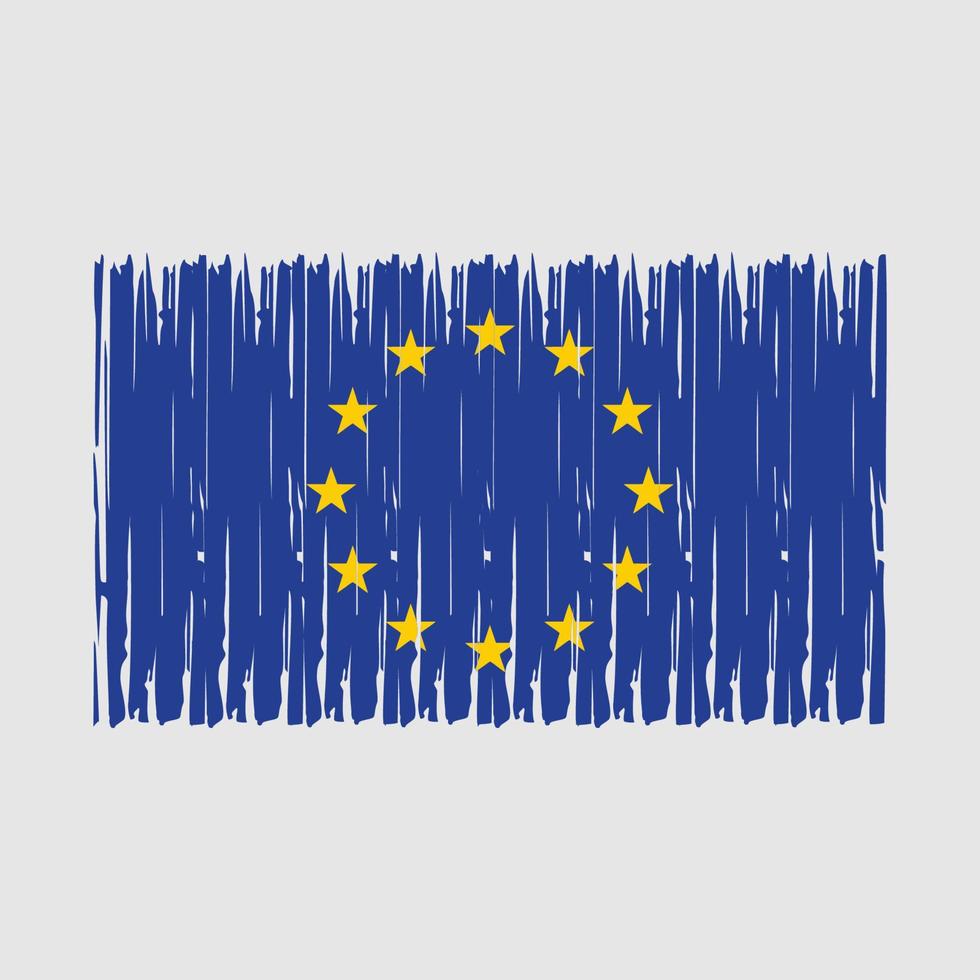 cepillo de bandera europea vector