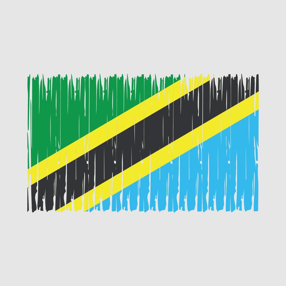 cepillo de bandera de tanzania vector