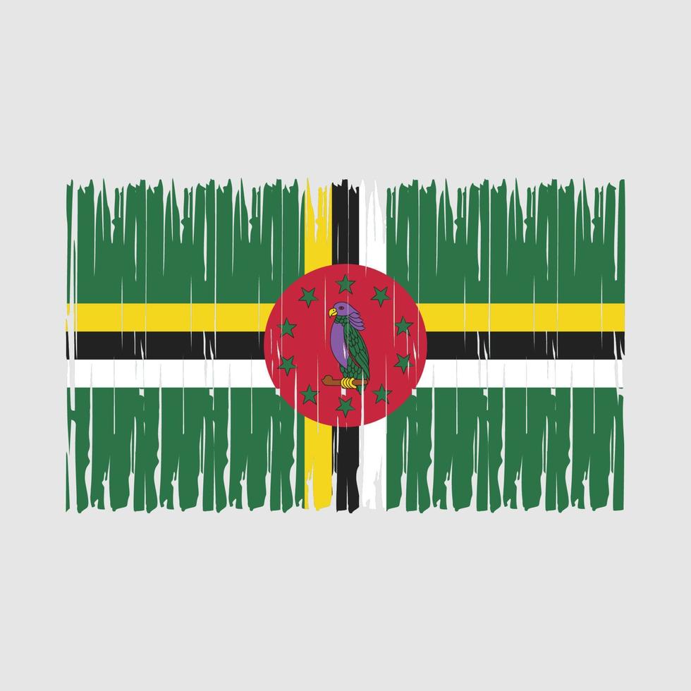 Dominica Flag Brush vector