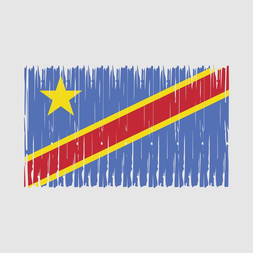 Republic Congo Flag Brush vector