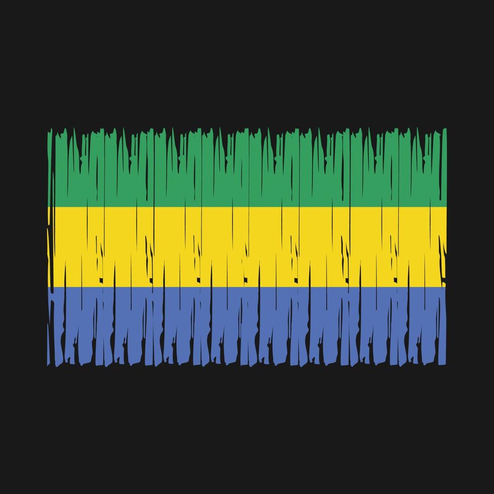 Gabon Flag Brush vector