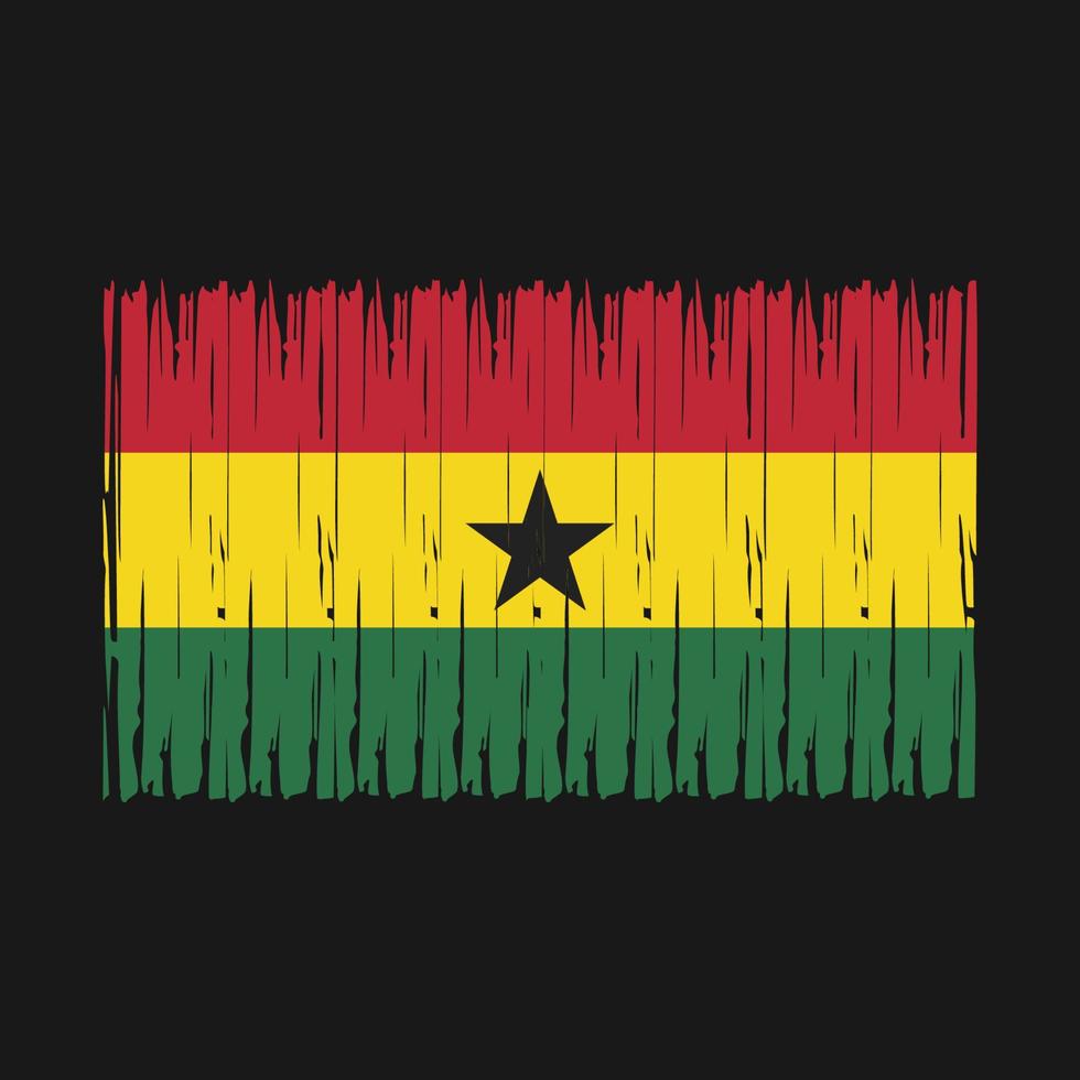 Ghana Flag Brush vector