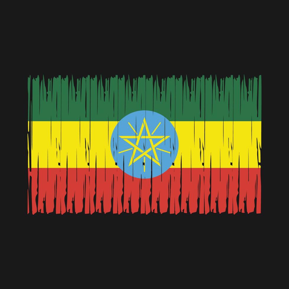 Ethiopia Flag Brush vector