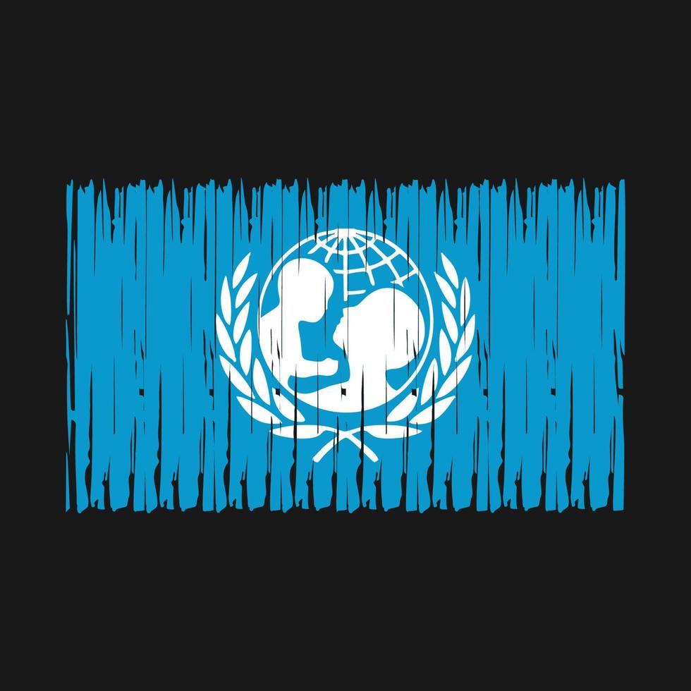 cepillo de la bandera de unicef vector