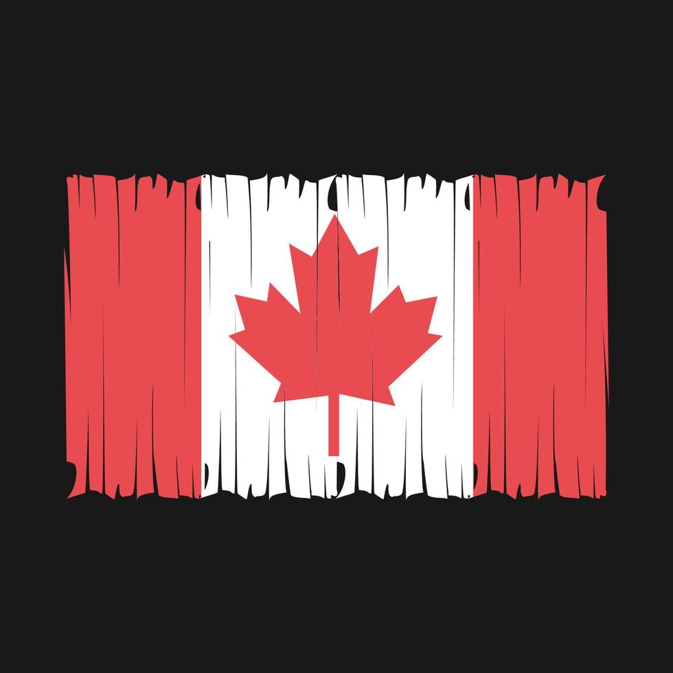 Ilustración de vector de pincel de bandera de canadá