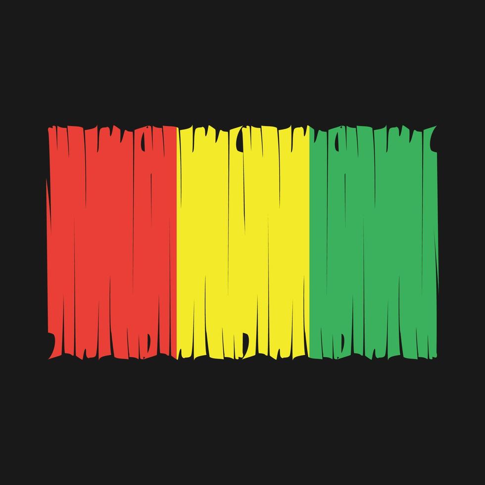 Guinea Flag Brush Vector Illustration