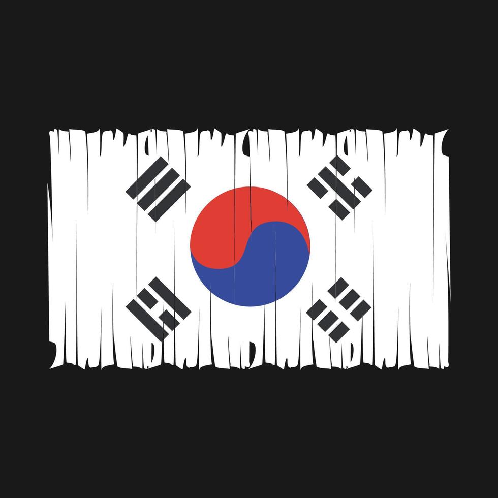 South Korea Flag Brush Vector Illustration