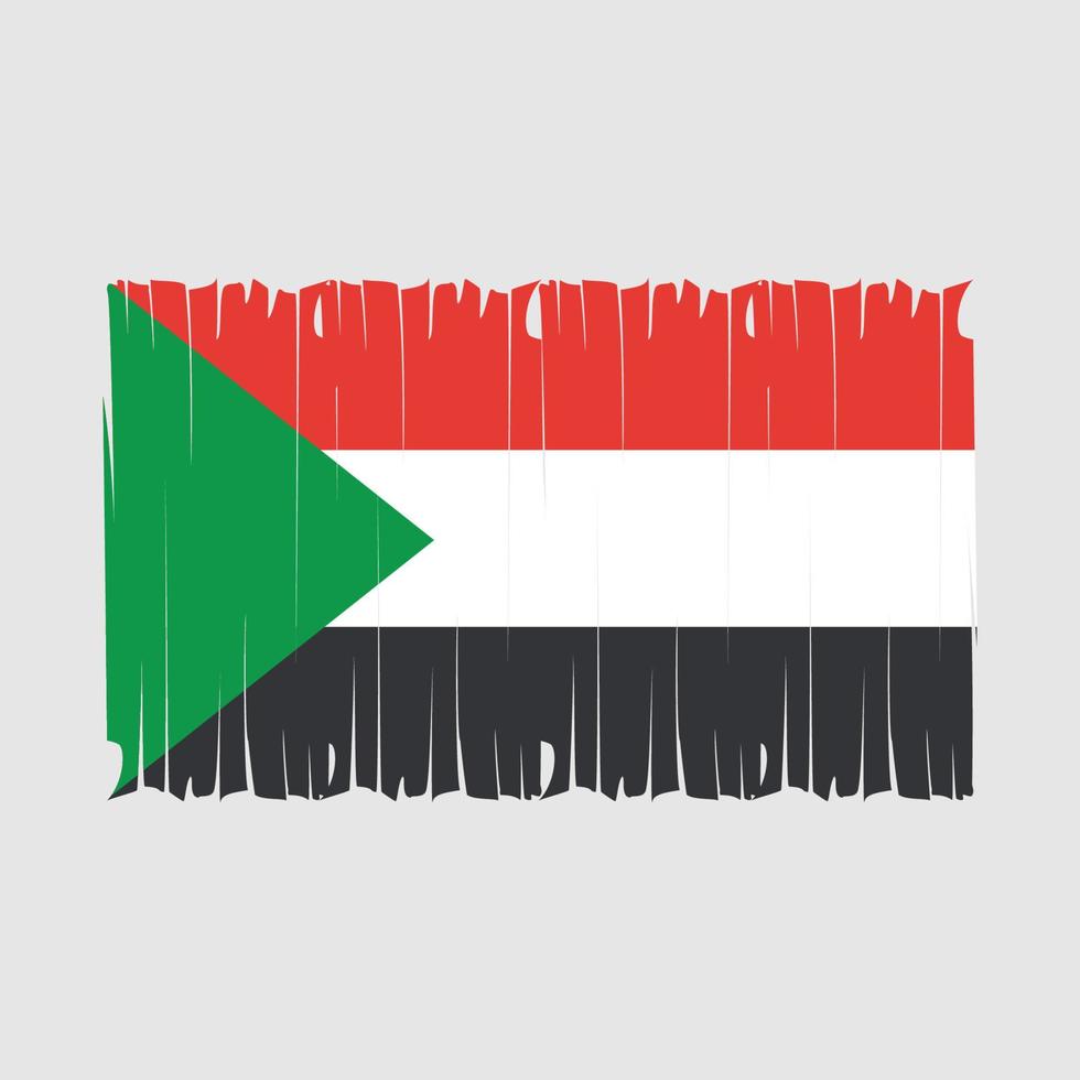Sudan Flag Brush Vector Illustration