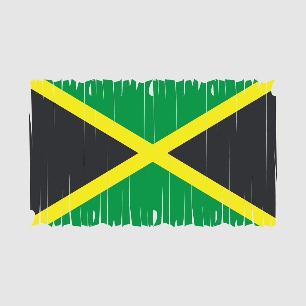 Jamaica Flag Brush Vector Illustration