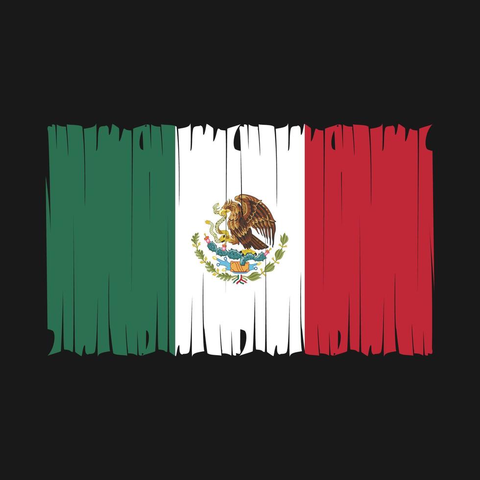 Mexico Flag Brush Vector Illustration