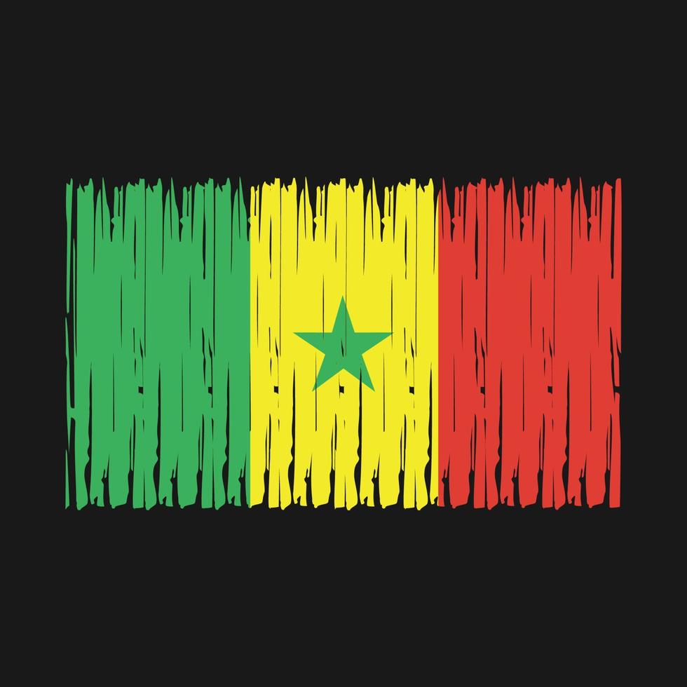 cepillo de la bandera de senegal vector