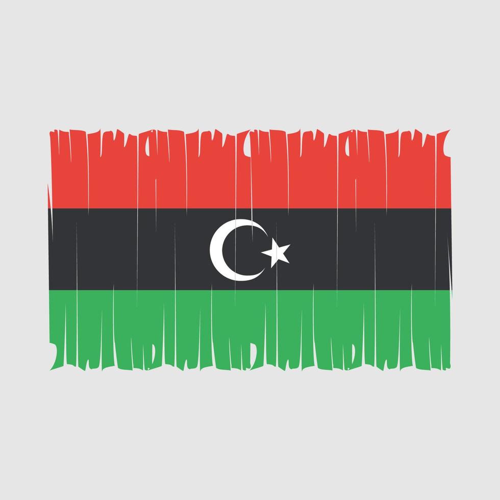 ilustración de vector de pincel de bandera de libia