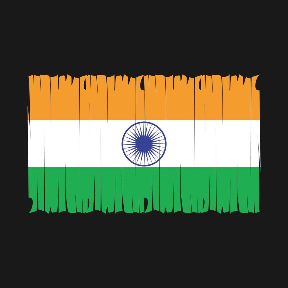 India Flag Brush Vector Illustration