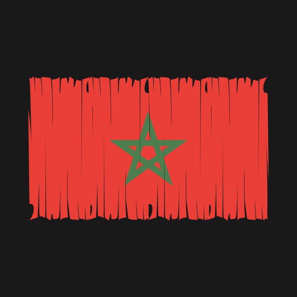 Ilustración de vector de pincel de bandera de marruecos