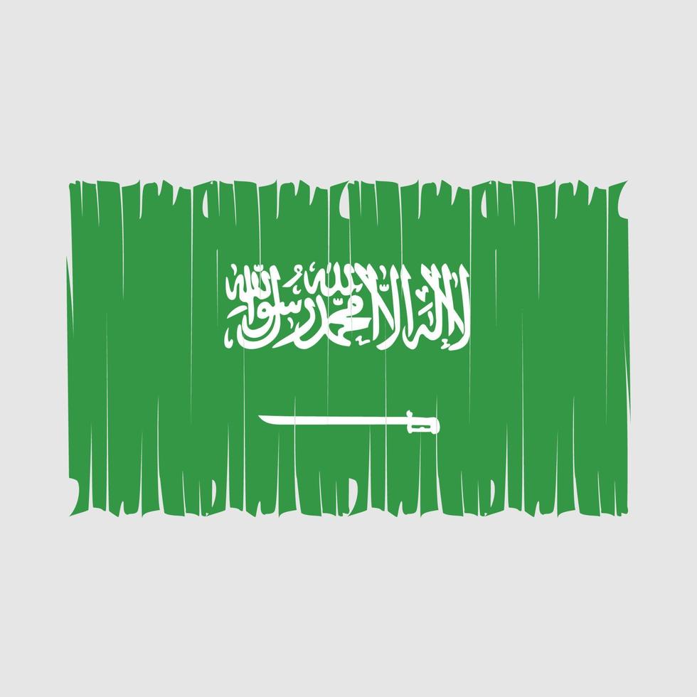 Ilustración de vector de pincel de bandera de arabia saudita