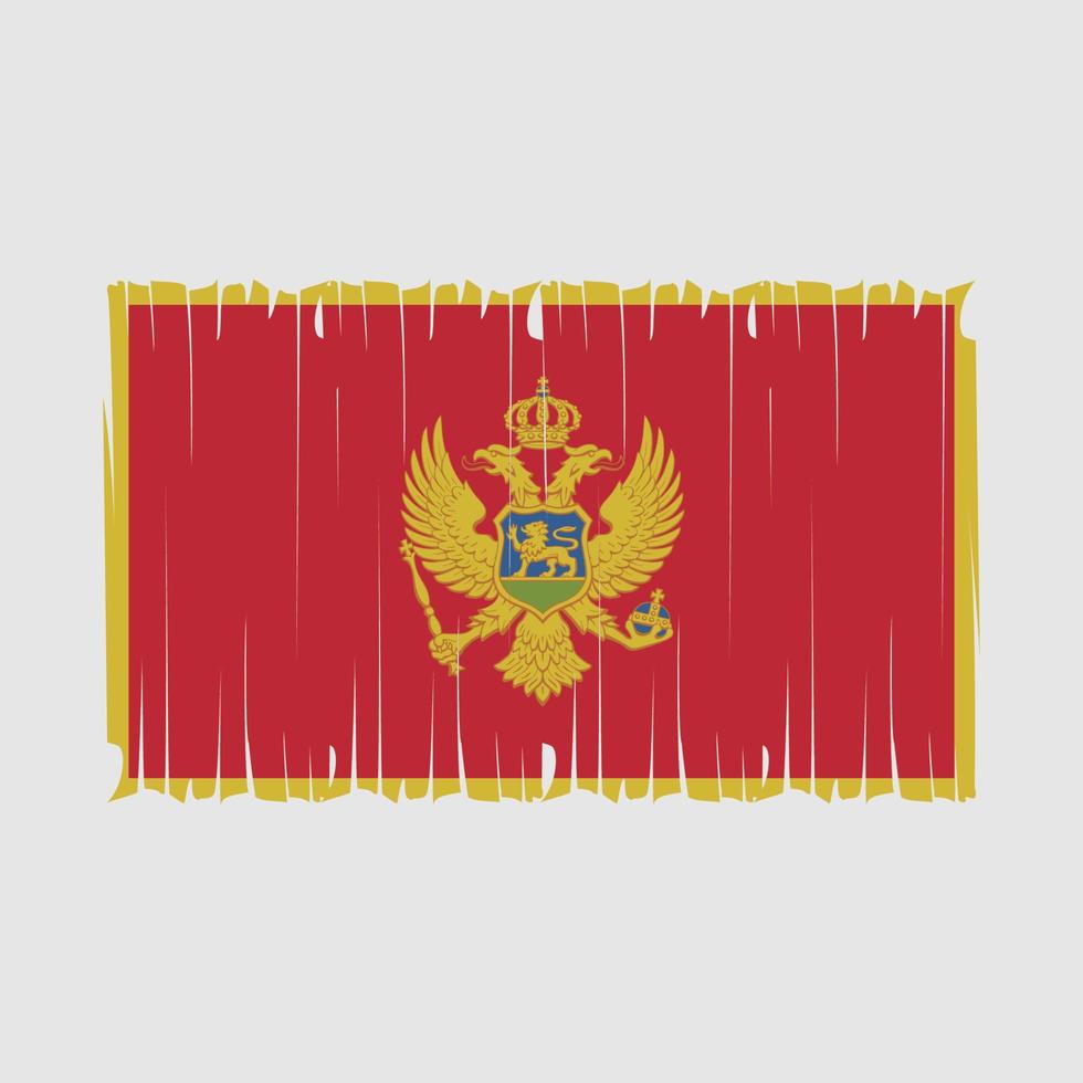 Montenegro Flag Brush Vector Illustration