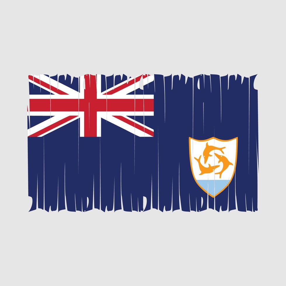 Anguilla Flag Brush Vector Illustration