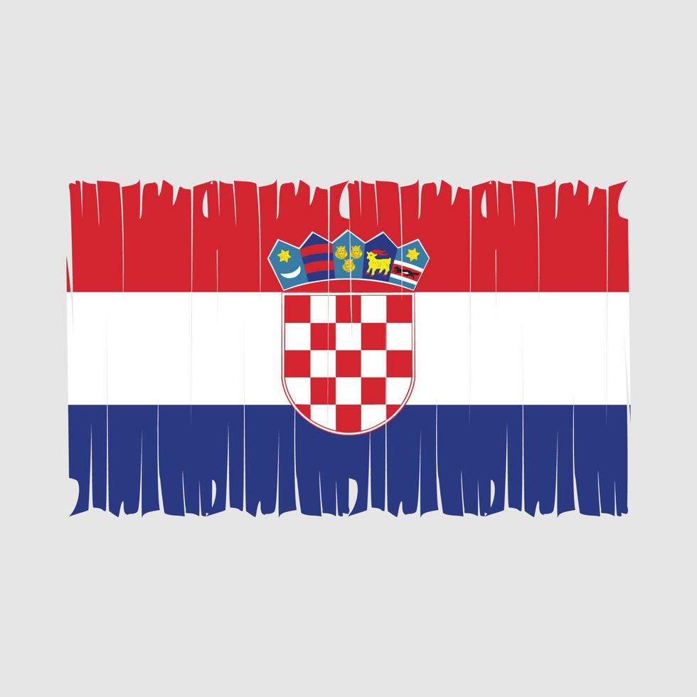 Ilustración de vector de pincel de bandera de croacia