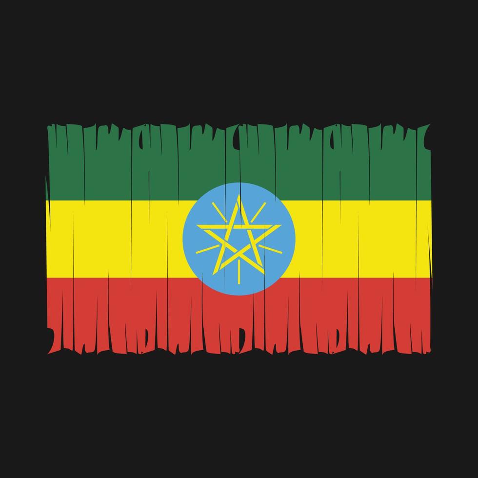 Ethiopia Flag Brush Vector Illustration