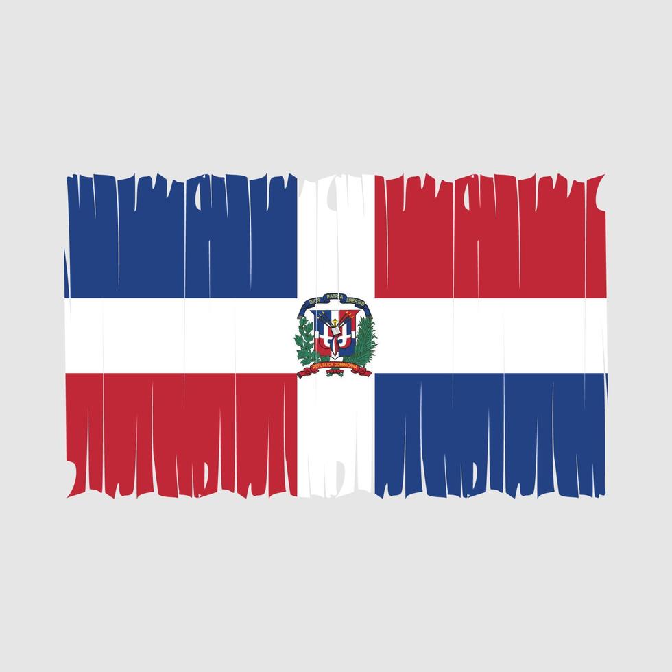 ilustración de vector de pincel de bandera de república dominicana