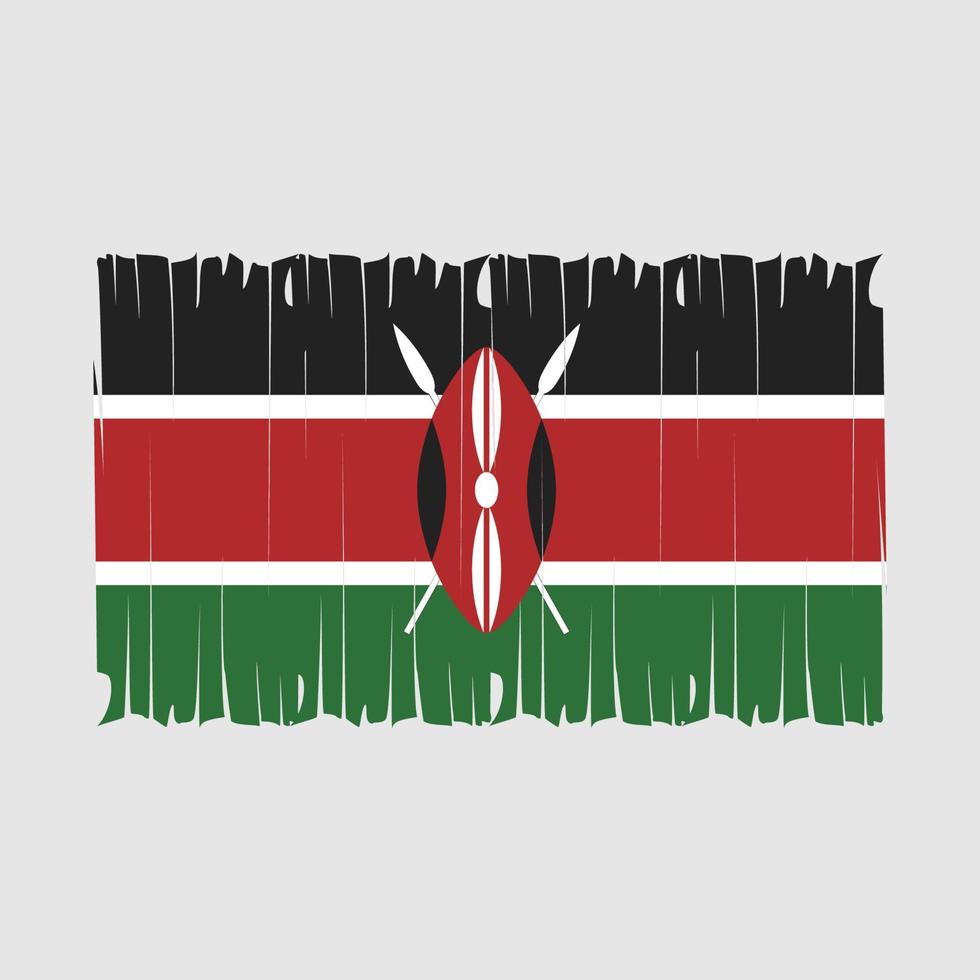 Kenya Flag Brush Vector Illustration