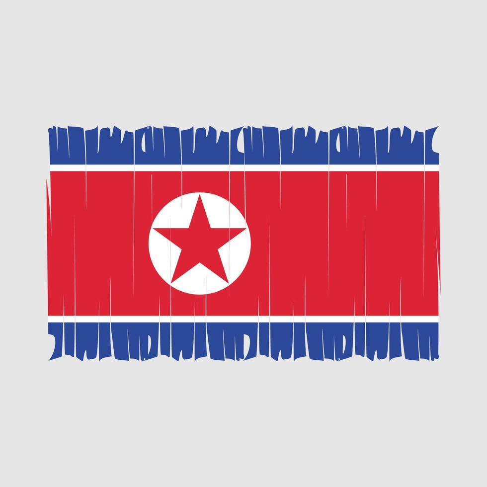North Korea Flag Brush Vector Illustration