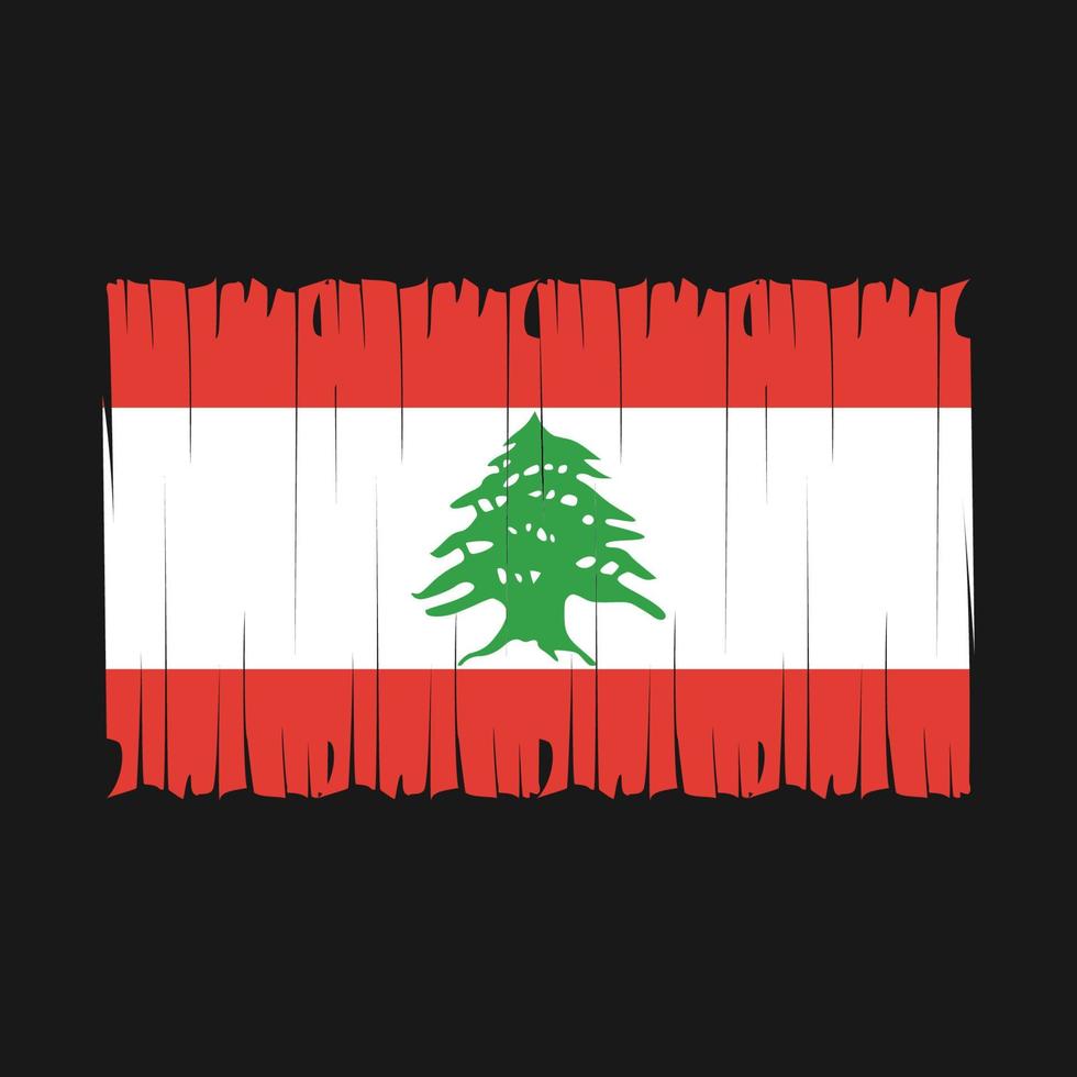 Lebanon Flag Brush Vector Illustration