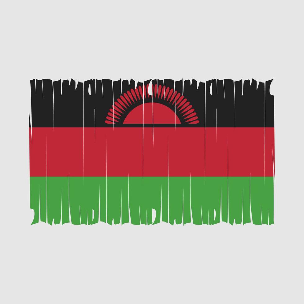 ilustración de vector de cepillo de bandera de malawi