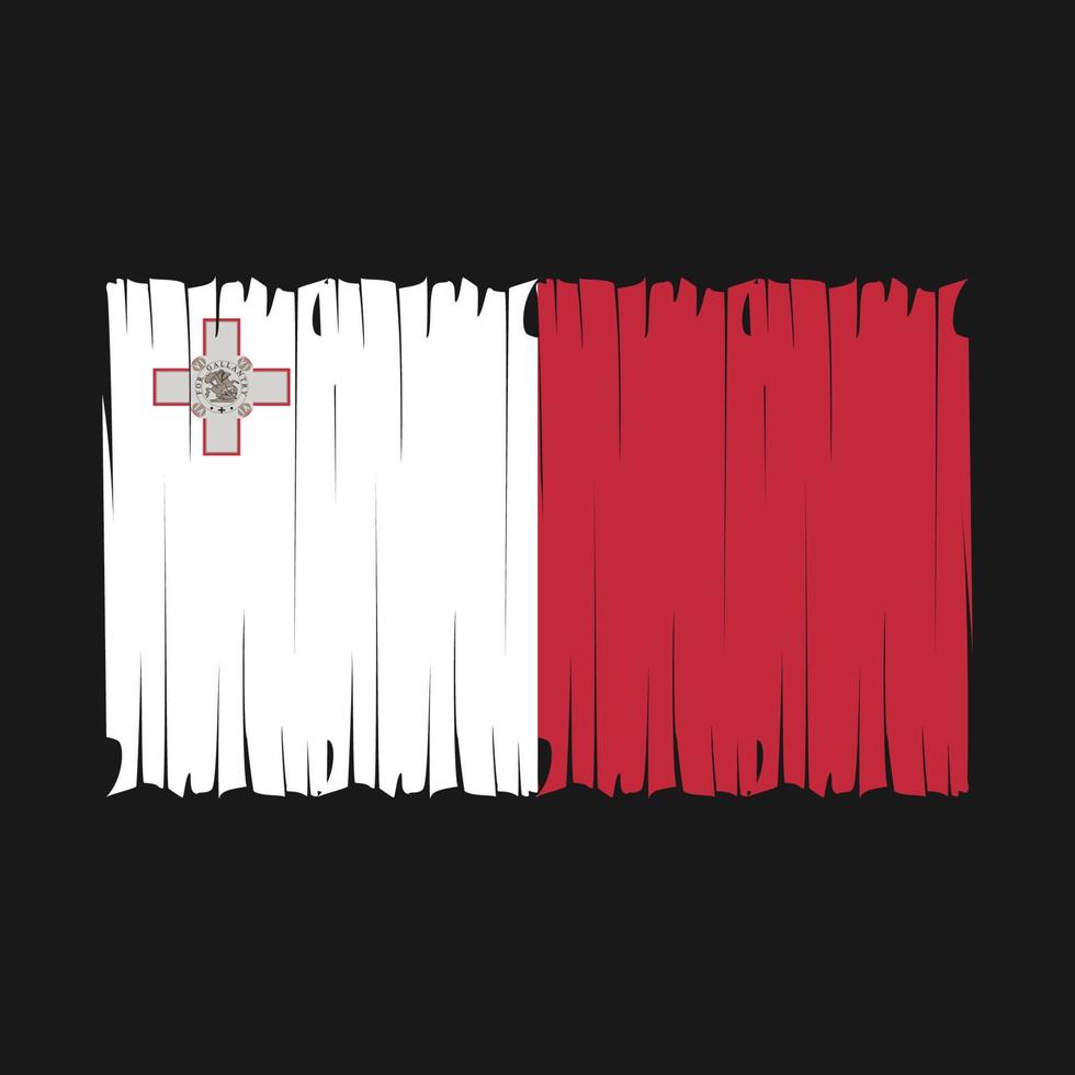 Malta Flag Brush Vector Illustration